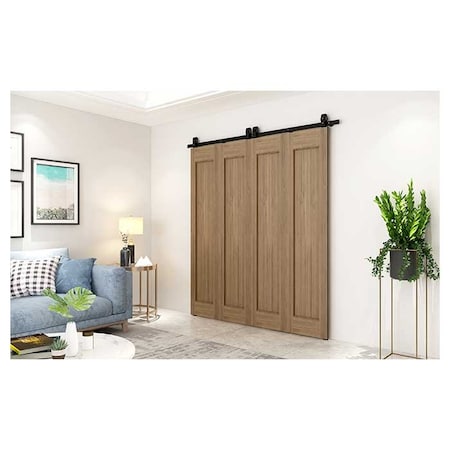 Orca Hardware 63 Flat Track Kit For BiFold Doors, Top Mount, BL Black Finish, Maximum Weight 2 Panel: 120 Lbs.,  FTBF-BL-63